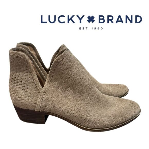 Lucky Brand Baley Suede Leather Women's Ankle Boots Booties 7.5 - Picture 2 of 6